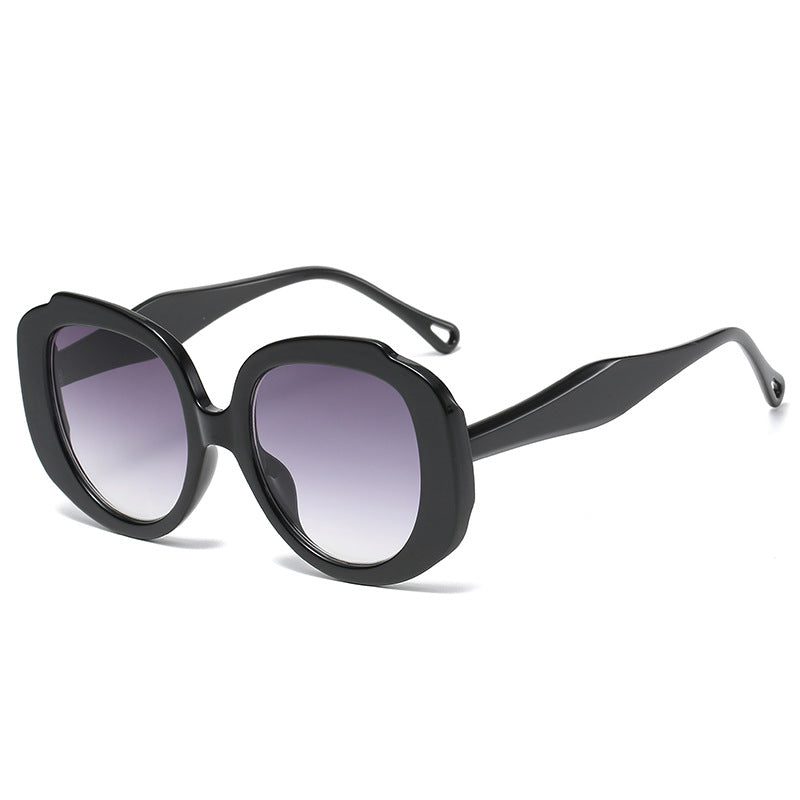Venta al por mayor de PC para hombres y mujeres, las mismas gafas de sol redondas de color caramelo con marco grande